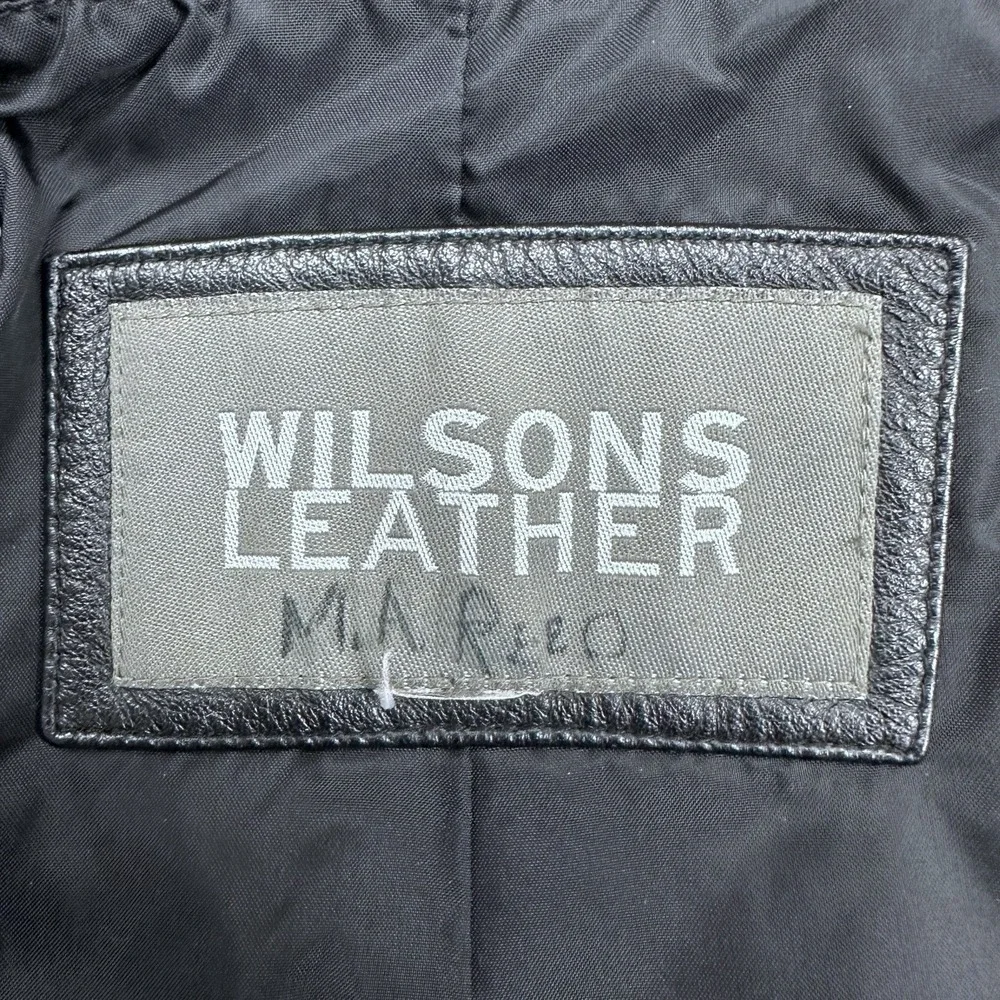 Vintage WILSONS Genuine Soft Leather Jacket Women's Size‎ 3XL Button Coat Black